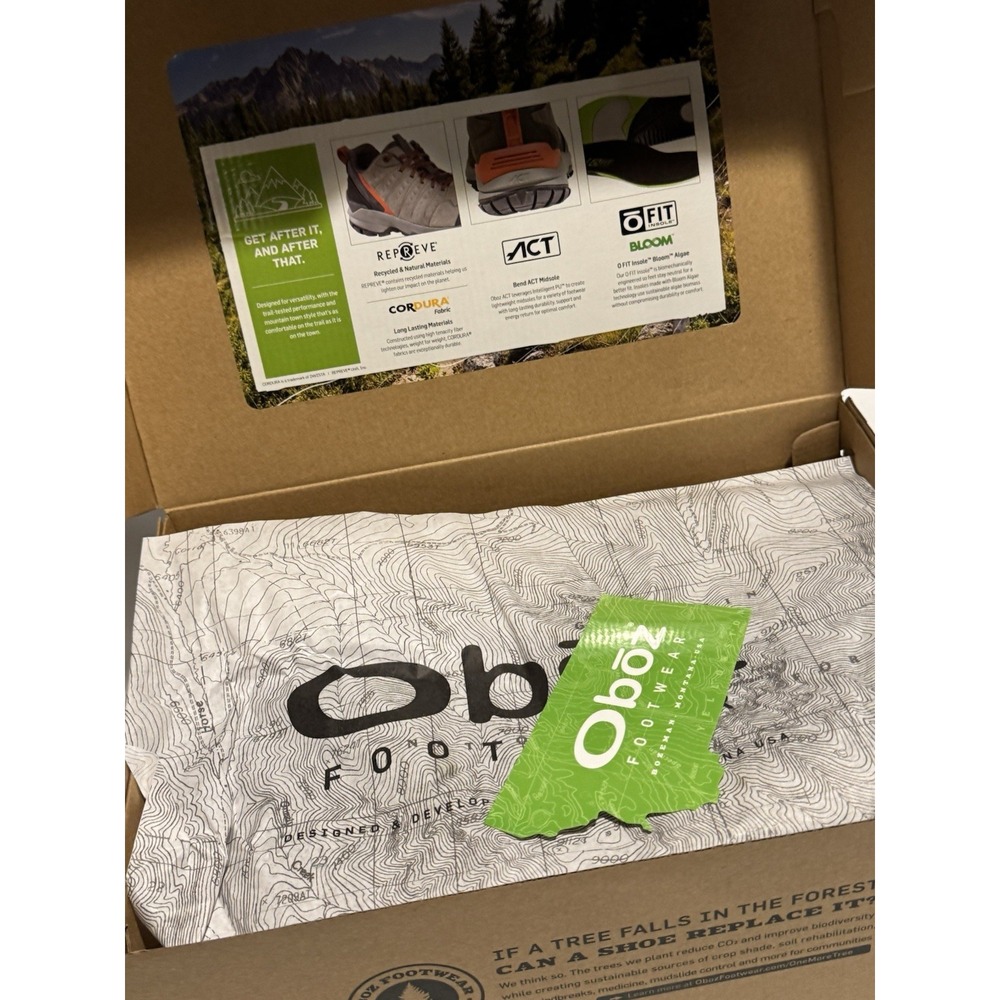 Oboz Women's Sypes Low Leather B-Dry Waterproof Hiking Shoes 10 Gravel - Picture 3 of 4
